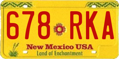 NM license plate 678RKA