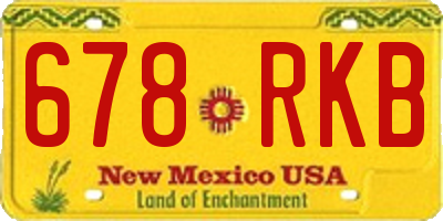 NM license plate 678RKB