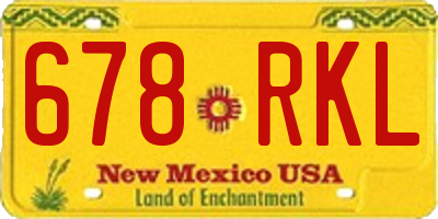 NM license plate 678RKL