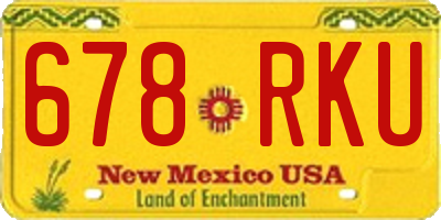 NM license plate 678RKU
