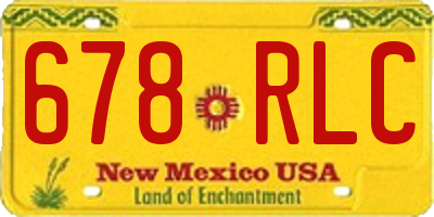 NM license plate 678RLC