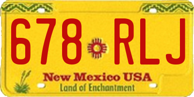 NM license plate 678RLJ