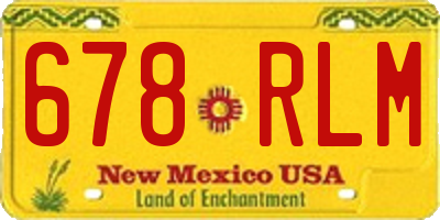 NM license plate 678RLM