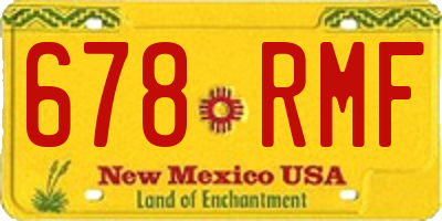 NM license plate 678RMF