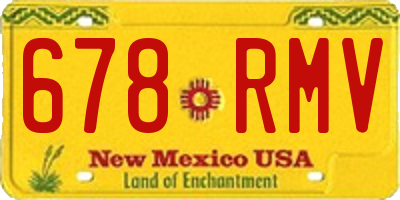 NM license plate 678RMV