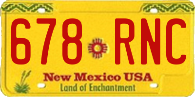 NM license plate 678RNC