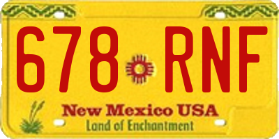 NM license plate 678RNF