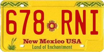 NM license plate 678RNI