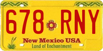 NM license plate 678RNY