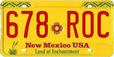 NM license plate 678ROC