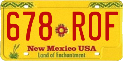 NM license plate 678ROF