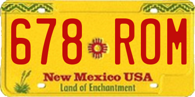 NM license plate 678ROM