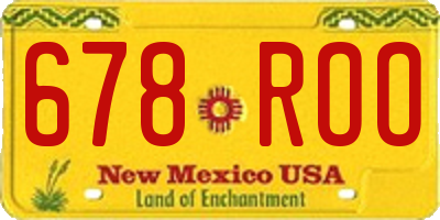 NM license plate 678ROO