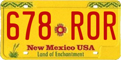 NM license plate 678ROR
