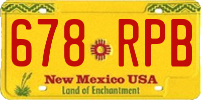 NM license plate 678RPB