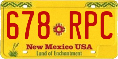 NM license plate 678RPC