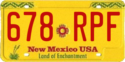 NM license plate 678RPF