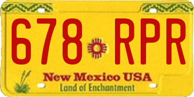 NM license plate 678RPR