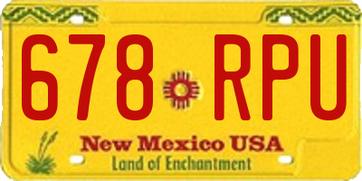 NM license plate 678RPU