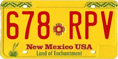 NM license plate 678RPV