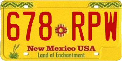 NM license plate 678RPW