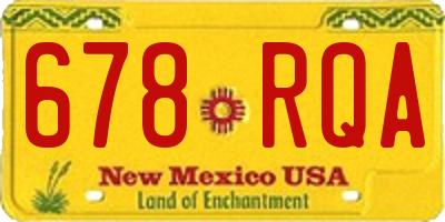 NM license plate 678RQA