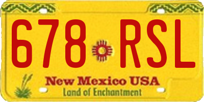 NM license plate 678RSL