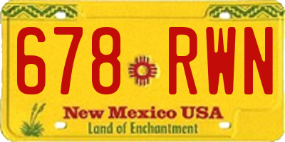 NM license plate 678RWN