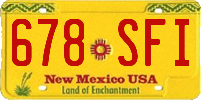 NM license plate 678SFI