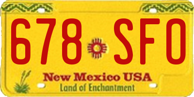 NM license plate 678SFO