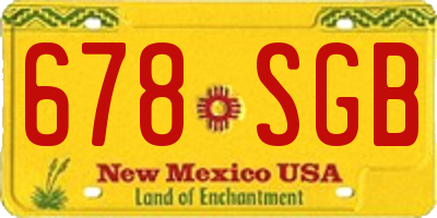 NM license plate 678SGB