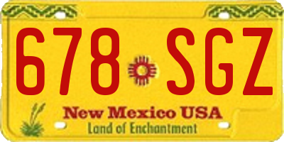 NM license plate 678SGZ