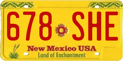 NM license plate 678SHE