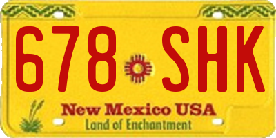 NM license plate 678SHK