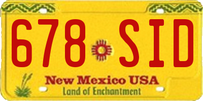 NM license plate 678SID