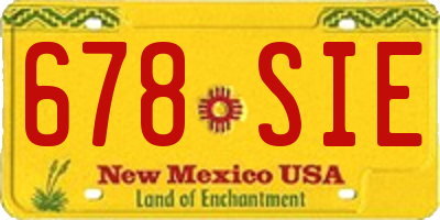 NM license plate 678SIE