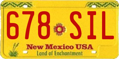 NM license plate 678SIL
