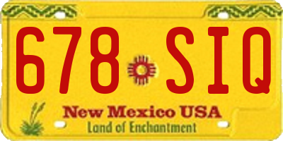 NM license plate 678SIQ