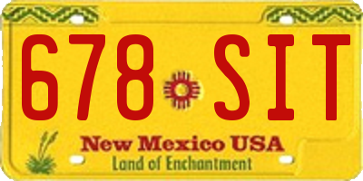 NM license plate 678SIT