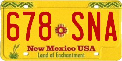 NM license plate 678SNA