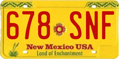 NM license plate 678SNF