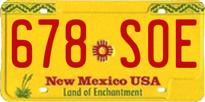 NM license plate 678SOE
