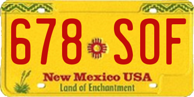 NM license plate 678SOF