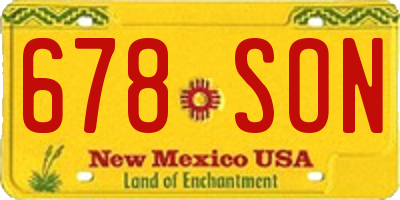 NM license plate 678SON