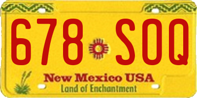 NM license plate 678SOQ