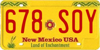 NM license plate 678SOY