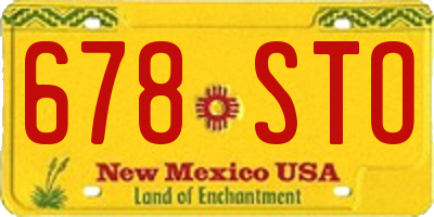 NM license plate 678STO