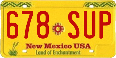 NM license plate 678SUP