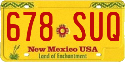NM license plate 678SUQ