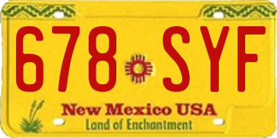 NM license plate 678SYF